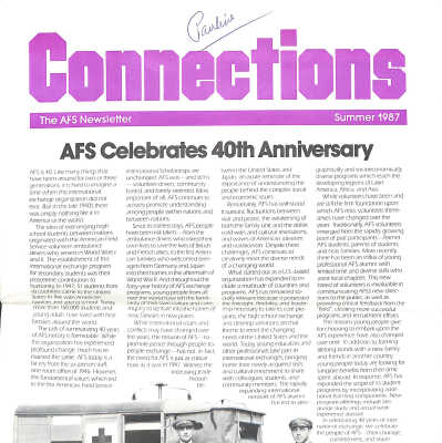 Newsletter, Connections: The AFS Newsletter, Summer 1987
