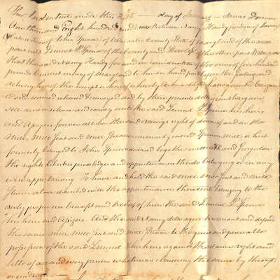 Indenture, Nancy Handy, 1809
