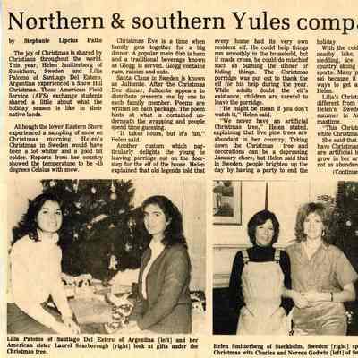 Newspaper clipping, “Northern & southern Yules compared,” Dec. 30, 1982