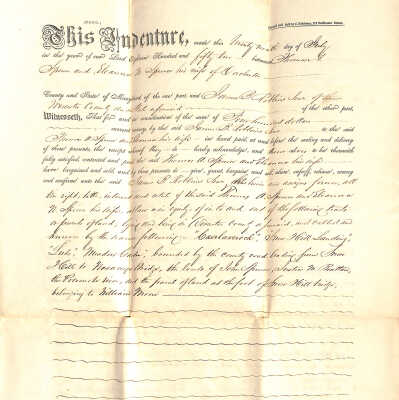 Indenture, Thomas A. Spence, Eleanor W. Spence, and James B. Robbins, 1852