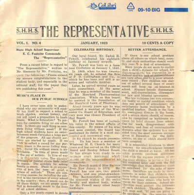 The Representative, Snow Hill High School, January 1923