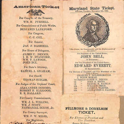 Sample Tickets from Civil War Period, 1860-1865