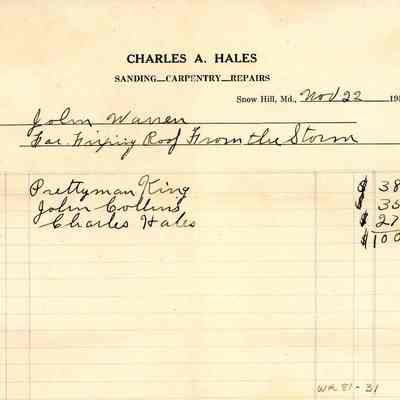 Invoice, John Warner, Nov. 1954