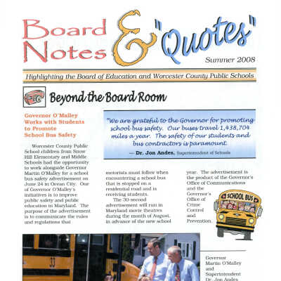Newsletter, “Board Notes & Quotes,” Summer 2008