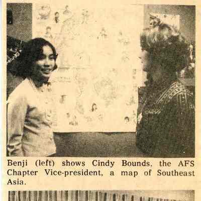 Newspaper clipping, Benjalak Huayrerai and Cindy Bounds, Dec. 1, 1977