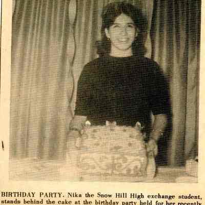 Newspaper clipping, “Birthday Party (Tania “Nika” Lindermann),” 1966-1967