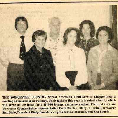 Newspaper clipping, Worcester County AFS meeting, Dec. 20, 1978