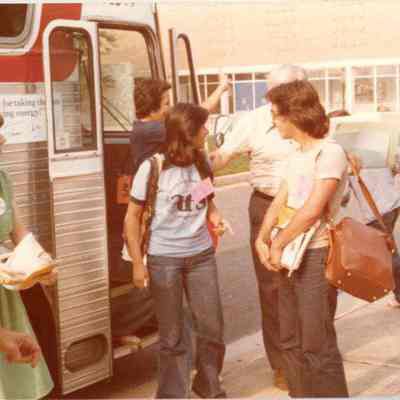 Photograph of unidentified AFS students including Ana Carolina Cayuela