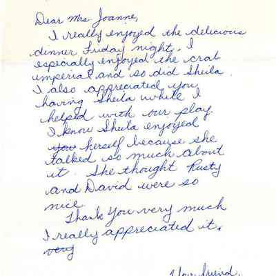 Correspondence between “Mrs. Joanne” and “DeeDee”, 1967