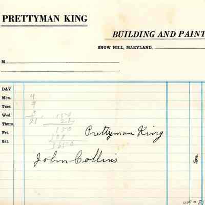 Invoice, Prettyman King Building and Painting