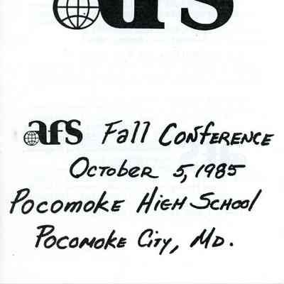 Program, AFS Fall Conference, Oct 1985