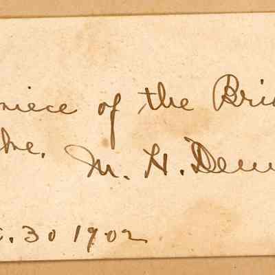 Note regarding wedding cake, 1902