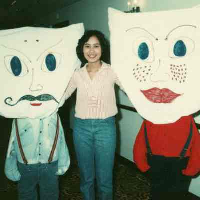 Photograph of Kathy Serman, Jackie, and Benjalak Huayrerai