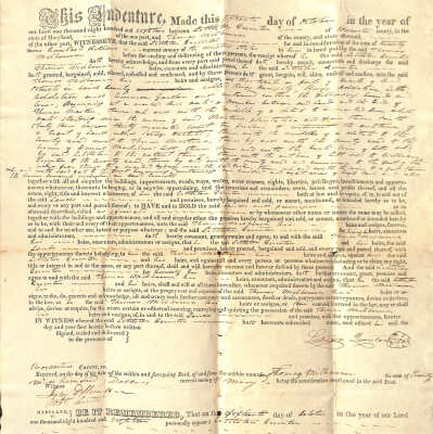Indenture, Littleton Quinton and Thomas Milbourne, 1818