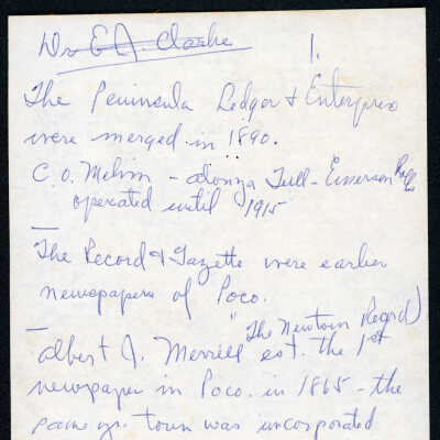 Notes on History of Worcester County Newspapers