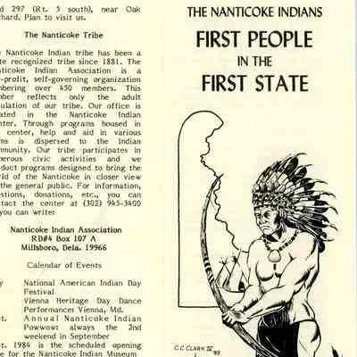 Brochure, The Nanticoke Indians: First People in the First State, 1983