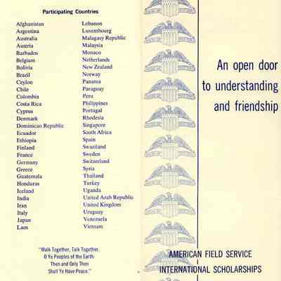 American Field Service International Scholarships pamphlet
