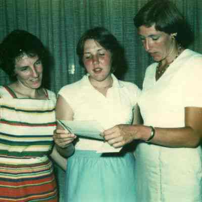 Photograph of Mrs. Serman, Kathy Serman, and Ann Coates, Aug 1979