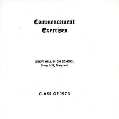 Commencement Program, Snow Hill High School, Jun 1973