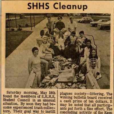 Newspaper clipping, “SHHS Cleanup”