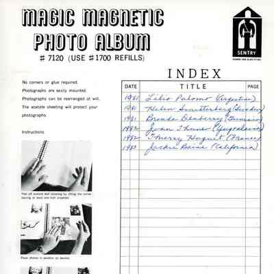 Photo album index, 1981-1983