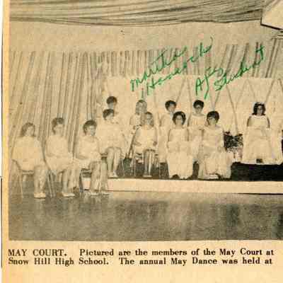Newspaper clipping, “May Court,” 1968