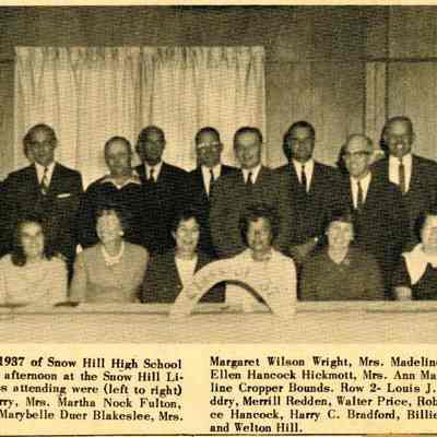 Newspaper Clipping, 30th Reunion of Snow Hill High School Class of 1937, 1967