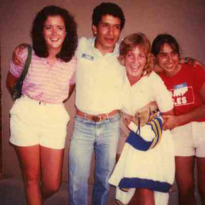 Photograph of Bebe Ryan, Nelson Hincapie, Lesley Murray, and Rita Barchetti, Jun 1984