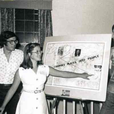 Photograph from AFS Family Night, Christina Early, Paul Coombs, and others, Sep 1976
