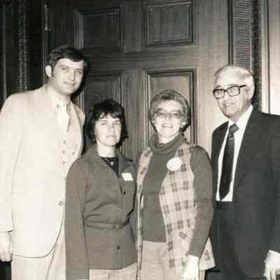 Photograph of Kirk Daugherty, two unidentified women, and Sen. Homer White, Mar 1978