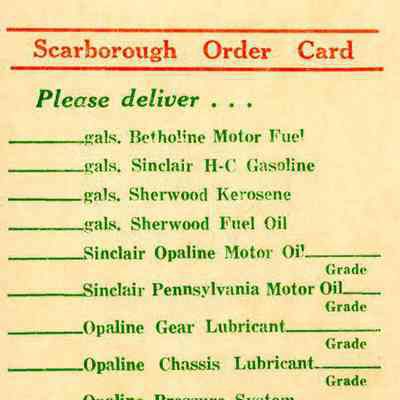 Order Card, Paul D. Scarborough & Co.