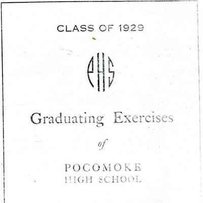 Commencement Program Scan, Pocomoke High School, 1929