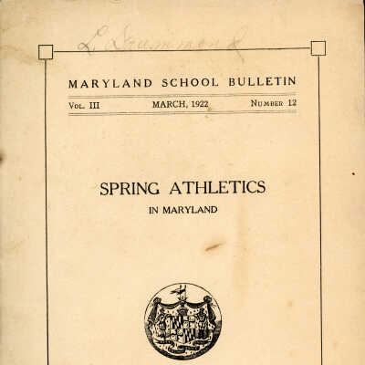 Maryland School Bulletin, Spring Athletics in Maryland, 1922