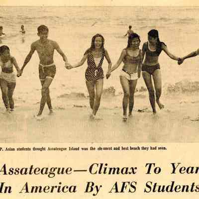 Newspaper clipping, “Assateague- Climax to Year in America by AFS Students,” July 19, 1970