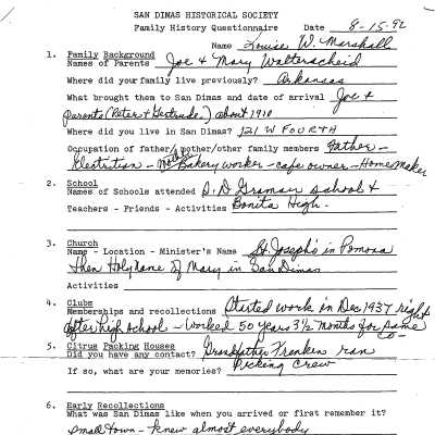 Family History - Marshall