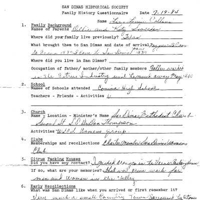 Family History - Collins