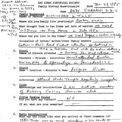 Family History - Shahani