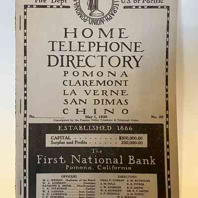 San Dimas Directories 1930-1939