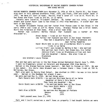 Family History - Putnam