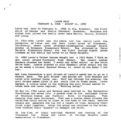 Family History - Head
