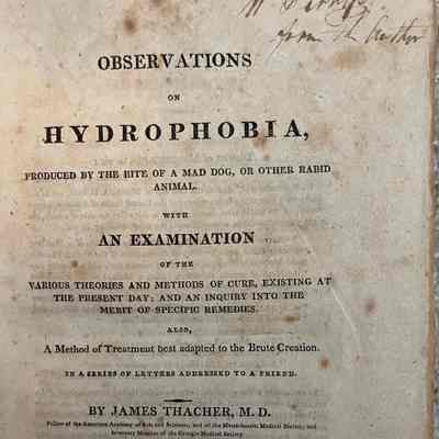 Observations on Hydrophobia, Produced by the Bite of a Mad Dog, or OtherRabid Animal.