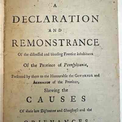 [Paxton Boys] A Declaration and Remonstrance ....