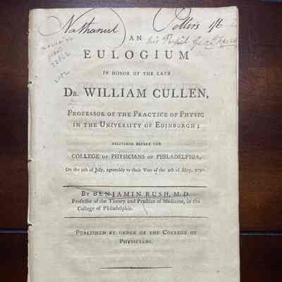 Eulogium in Honor of the Late Dr. William Cullen