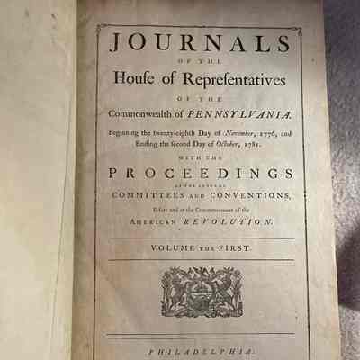 Pa house journals with articles and declaration