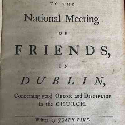 (FRANKLIN IMPRINT) PIKE, Joseph. An Epistle to the National Meeting of Friends