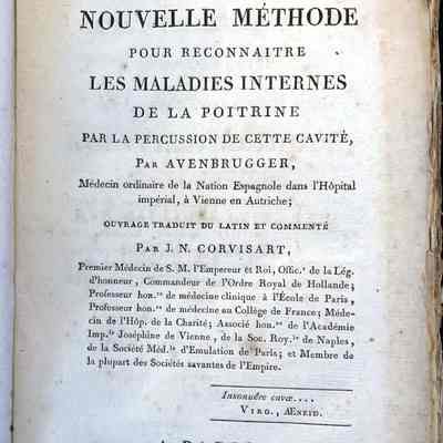Auenbrugger / Corvisart - Nouvelle Methode pour reconnaitre les maladies internes de la Poitrine
