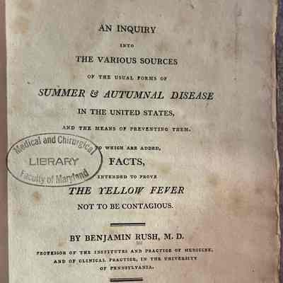 An Inquiry into the Various Sources of the Usual Form of Summer & Autumnal Disease in the United States