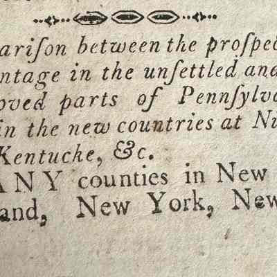 A Comparison Between the Prospects of Advantage in the Unsettled and Unimproved Parts of Pennsylvania/