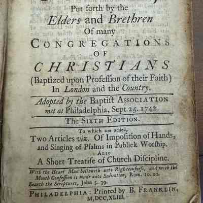 (FRANKLIN IMPRINT). A Confession of Faith,