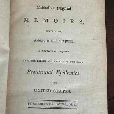 Charles Caldwell- Medical and Physical Memoirs